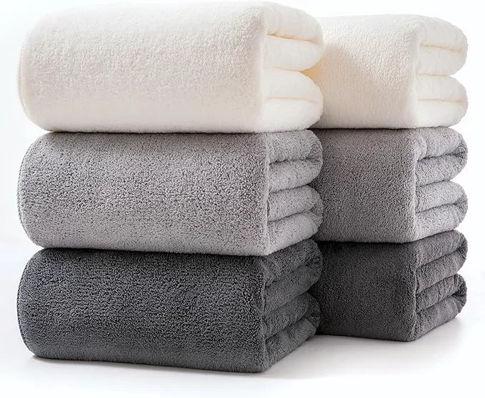 Clean Lumimi Towels 6 Piece Multicolour Soft Microfiber Bath Towel Set Incredibly Pure
