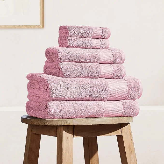 Trendy BIOWEAVES Organic Cotton Bath Towel Set 700 GSM Plush 6-Piece Premium Secure