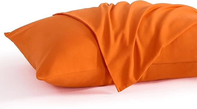 Premium NTBAY Queen Pillow Cases Set 2 Pack Brushed Microfiber 20×30 Inches Soft Wrinkle Fade Stain Resistant Orange Pillow Cases with Envelope Closure Specialty