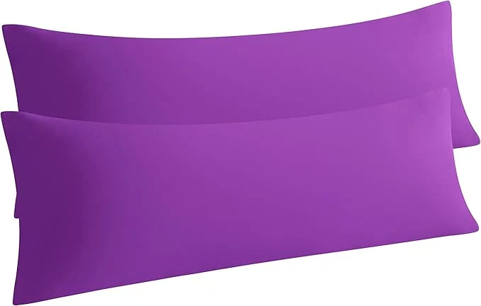 Specialty NTBAY Body Pillow Cases Set of 2 2 Pack Brushed Microfiber Pillow Cases Soft Wrinkle Fade Stain Resistant Pillow Cases with Envelope Closure 20×54 Inches Purple Practical