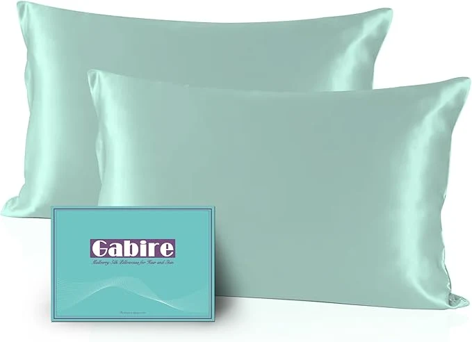 Practical Mulberry Silk Pillowcases Set of 2 Both Sides Silk Pillowcase for Hair and Skin Prevent Acne Organic Silk Pillow Cases 2 Pack with Hidden Zipper Sage Green Standard 20 quot ×26 quot Easy-to-Use