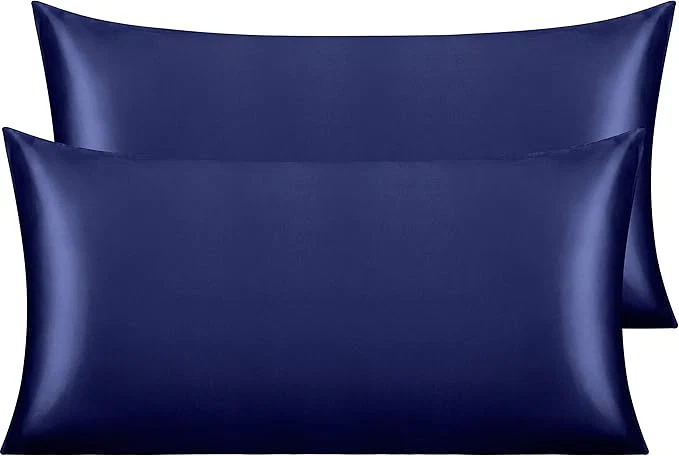 Smart NTBAY 2 Pack Satin King Pillowcases for Hair and Skin Luxurious and Silky Pillow Cases with Envelope Closure 20×36 Inches Navy Blue Professional