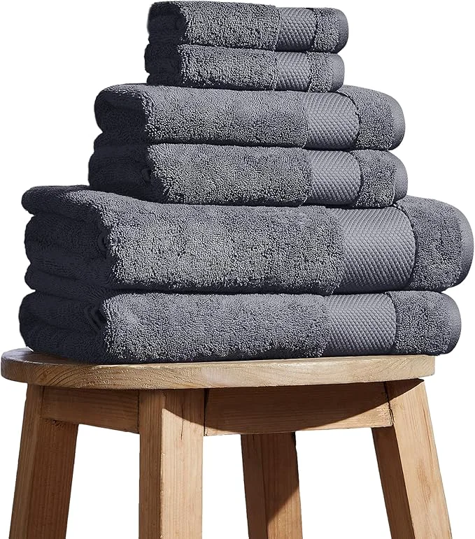 Secure BIOWEAVES Organic Cotton 700 GSM Plush 6-Piece Towel Set GOTS Consistent