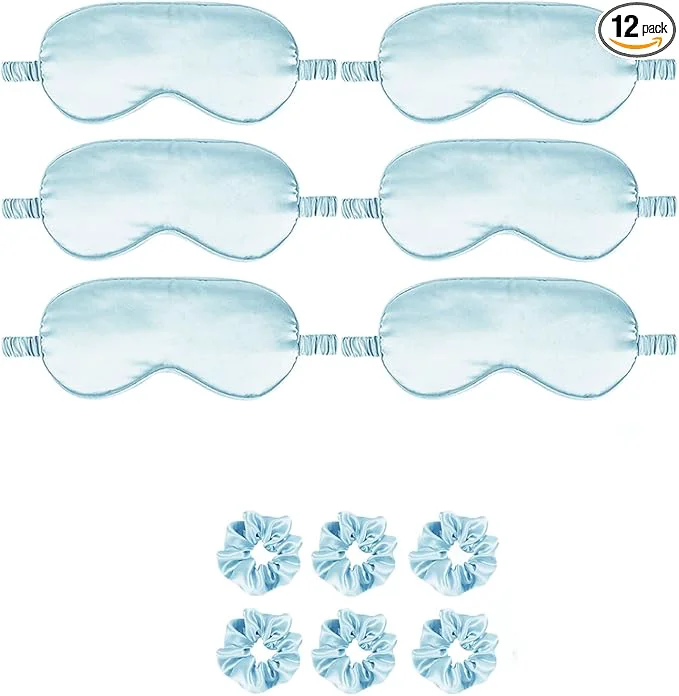 Smooth 12Pcs Silk Sleep Masks Satin Eye Mask Silky Eyes Cover Blindfold Eyeshade Hair Contemporary