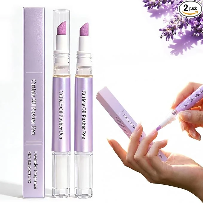 Original Design 2-in-1 Cuticle Oil Pusher Pen 2026 New Ceramic Cuticle Pusher Oil Pen Fine