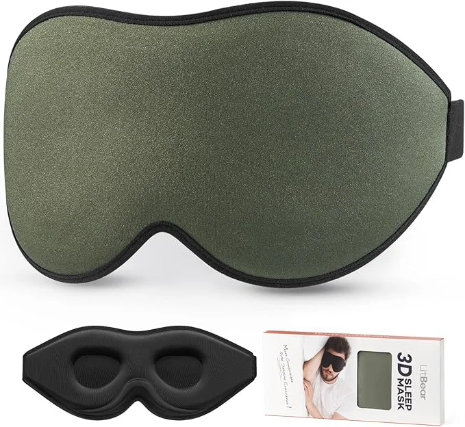 Detailed LitBear Sleep Mask for Men Side Sleeper Sleeping Mask for Women Light Blocking Reusable