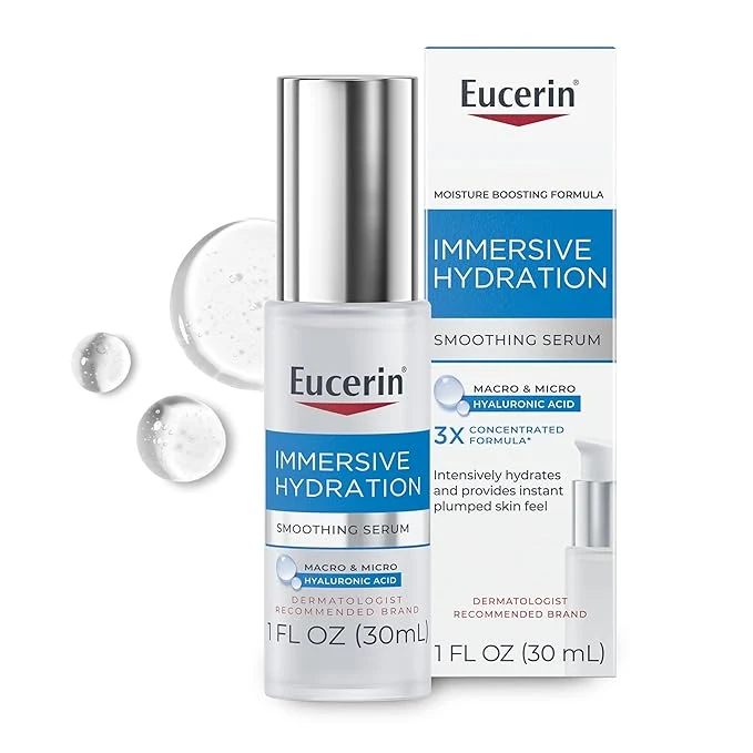 Elegant Eucerin Immersive Hydration Smoothing Face Serum Ultra-Lightweight Hyaluronic Carefully Designed