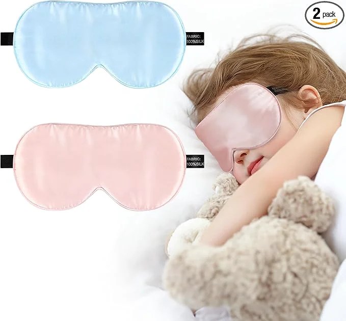 Silk Sleep Eye Mask for Kids Natural Pure Silk Sleeping Masks Convenient