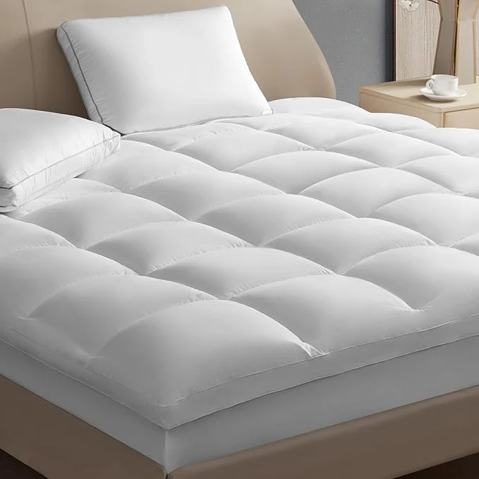 Exclusive Hotel Grand Pillow Top Mattress Topper Queen Size – Waterproof Mattress Protector Quilted Fitted Mattress Pad Cover with 8-20 Inch Deep Pocket Down Fill 60×80 inch White Sophisticated