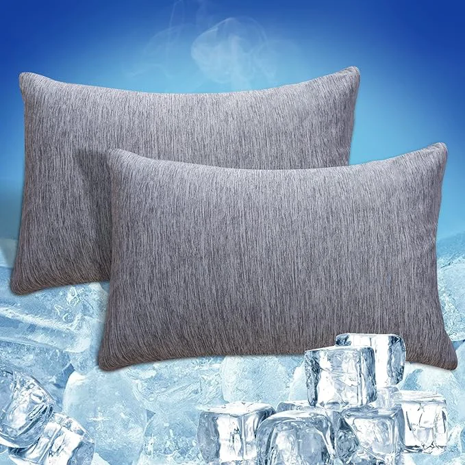 Verified CHOSHOME Cooling Pillow Cases Zipper Pillow Covers Q-Max gt 0.45 Zippered Pillowcases for Hot Sleepers Soft Breathable Skin-Friendly 2 Pack Queen 20 quot x30 quot Grey Pure
