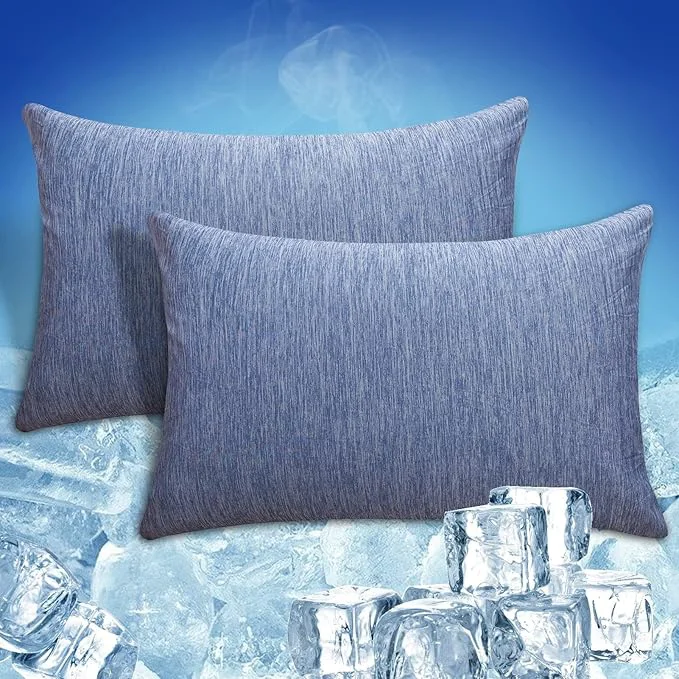 Fine Crafted CHOSHOME Cooling Pillow Cases Zipper Pillow Covers Q-Max gt 0.45 Zippered Pillowcases for Hot Sleepers Soft Breathable Skin-Friendly 2 Pack Queen 20 quot x30 quot Blue Efficient