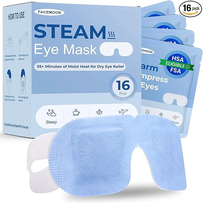 Easy-to-Use 16 Pack Steam Eye Mask for Dry Eyes Self-Heating Warm Compress for Stye Relief Dependable