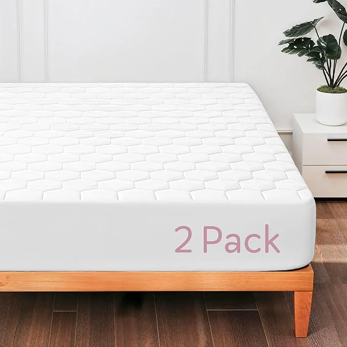 Innovative Hearth amp Harbor 2 Pack Queen Size Quilted Fitted Mattress Pad Cover Waterproof Mattress Protectors Deep Pocket Fitted Mattress Cover 8 quot – 21 quot 60 quot x 80 quot White Lightweight