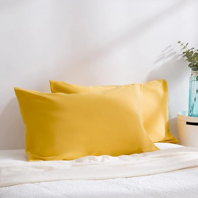 Certified Evolive Ultra Soft Brushed Microfiber Standard Size 20 quot x30 quot Pillowcases Pair Set of 2 with Envelope Closure 20 quot x30 quot Standard Spicy Mustard Functional