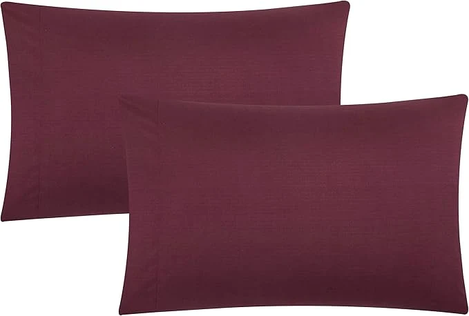 Trendy Evolive Ultra Soft Brushed Microfiber King Size 20 quot x40 quot Pillowcases Pair with Envelope Clousure Set of 2 20 quot x40 quot King Wine Elegant