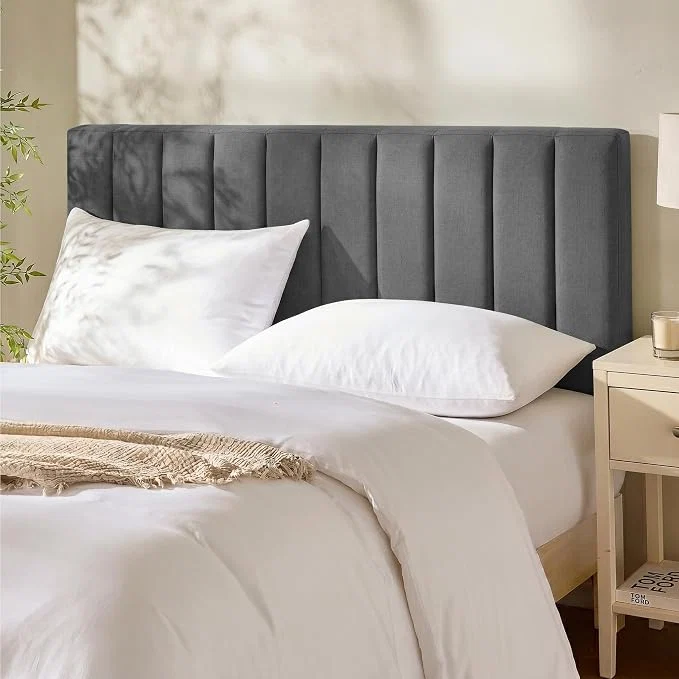 Casual Hearth amp Harbor Wall Mounted Full Headboard Only Bed Headboard Full Size Easy Assemble Floating Peel and Stick Upholstered Channel Stitched 3D Wall Panels 5 Strips of 3M Tape Included Grey Solid