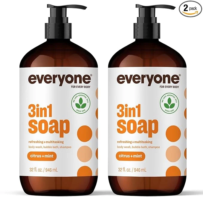 Trusted Everyone 3-in-1 Soap Body Wash Bubble Bath 32 Ounce Citrus and Mint Functional