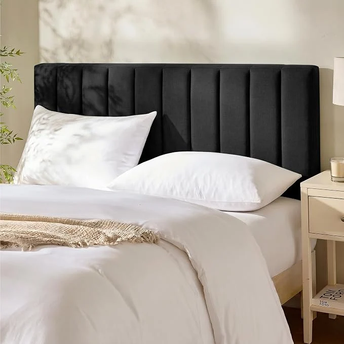 Dependable Hearth amp Harbor Wall Mounted Queen Headboard Only Bed Headboard Queen Size Easy Assemble Floating Peel and Stick Upholstered Channel Stitched 3D Wall Panels 5 Strips of 3M Tape Included Black World-Class