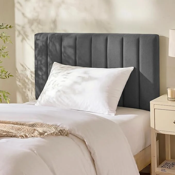 Smooth Hearth amp Harbor Wall Mounted Twin Headboard Only Bed Headboard Twin Size Easy Assemble Floating Peel and Stick Upholstered Channel Stitched 3D Wall Panels 5 Strips of 3M Tape Included Grey Durable