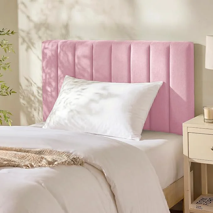 Durable Hearth amp Harbor Wall Mounted Twin Headboard Only Bed Headboard Twin Size Easy Assemble Floating Peel and Stick Upholstered Channel Stitched 3D Wall Panels 5 Strips of 3M Tape Included Pink Certified