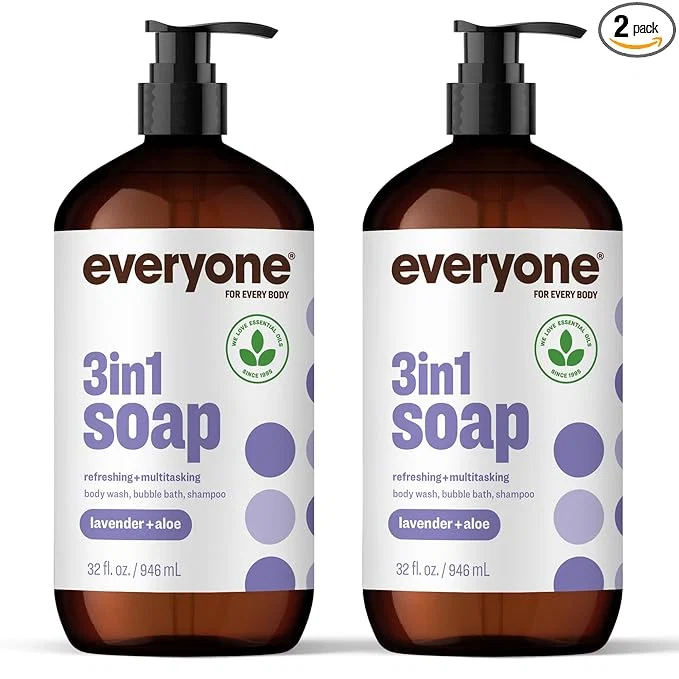 Modern Everyone 3-in-1 Soap Body Wash Bubble Bath 32 Ounce Lavender and Aloe Breathable