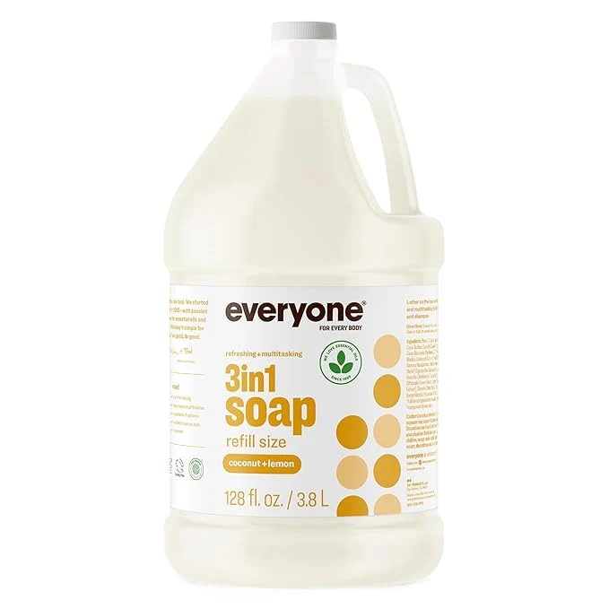 Sophisticated Everyone 3-in-1 Soap Body Wash Bubble Bath 1 Gallon Coconut and Lemon Breathable