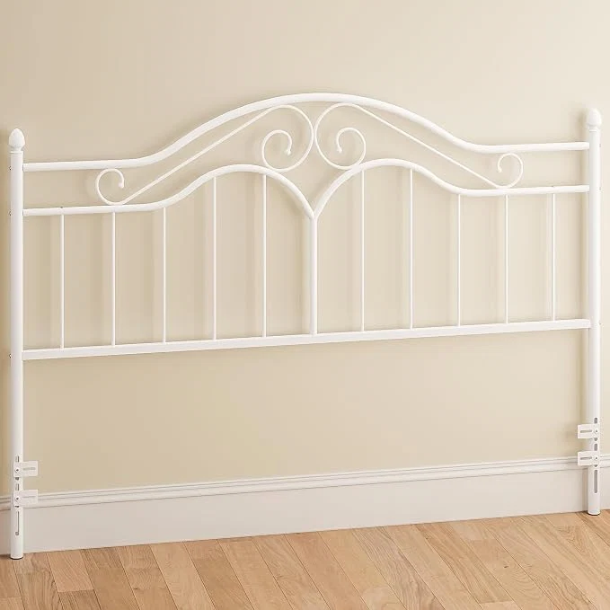 High-Grade Headboard for King Size Bed Frame Vintage Platform Bed Metal Headboard Only Height Adjustable Sturdy and Stable Easy Assembly White Clean