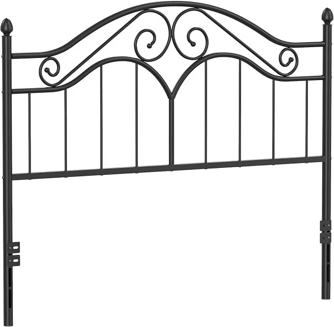 Crafted Headboard for Queen Size Bed Frame Vintage Bed Metal Headboard Only Platform Bed Headboard Height Adjustable Sturdy and Stable Easy Assembly Black Recyclable