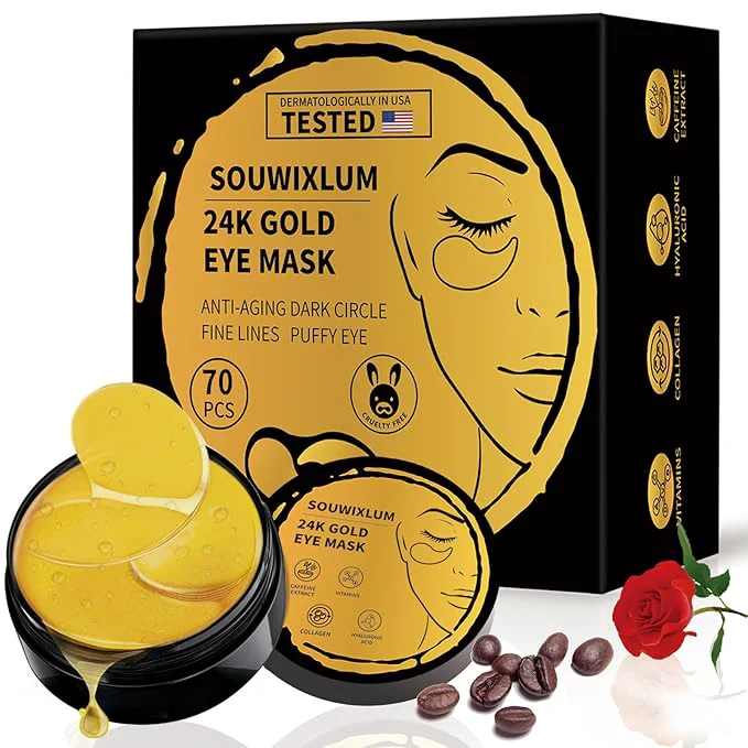 Innovative Under Eye Patches For Puffy Eyes 70PCS 24K Gold Eye Mask For Dark Circles and Fine Crafted