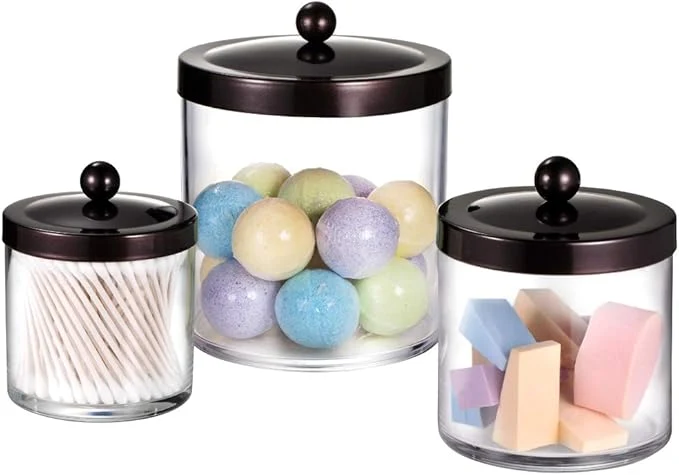 Convenient SheeChung 3-Pack Plastic Apothecary Jars Advanced