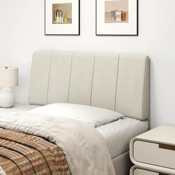 Organic Twin Size Headboard Only-No Assembly Required Beige Easy to use no assembly required Linen fabric and extra-thick foam for added comfort Modern style headboard twin xl size Eco-Friendly