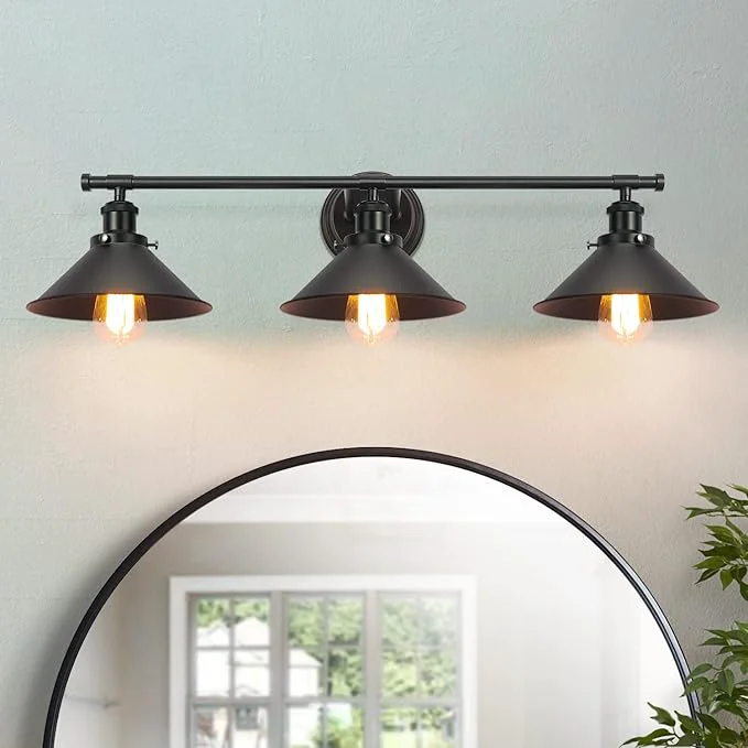 Artisan 32 Upgrade Black Bathroom Light Fixture 3-Light Vanity Lights Proven