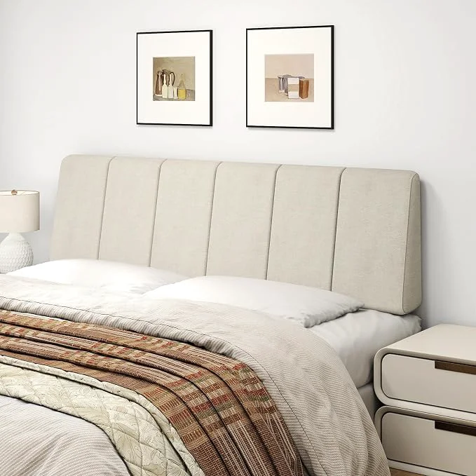 Clean Queen Size Headboard Only-No Assembly Required Beige Easy to use no assembly required Linen fabric and extra-thick foam for added comfort Modern style headboard queen size Advanced