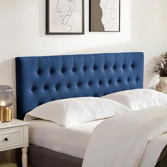 Next-Generation Upholstered Headboard California King Adjustable Height 37 39 39 – 51 39 39 Blue Sturdy Durable Solid Wood Bed Headboard Tufted Fabric California King Headboard Modern Button Diamond Design Head Board High-End