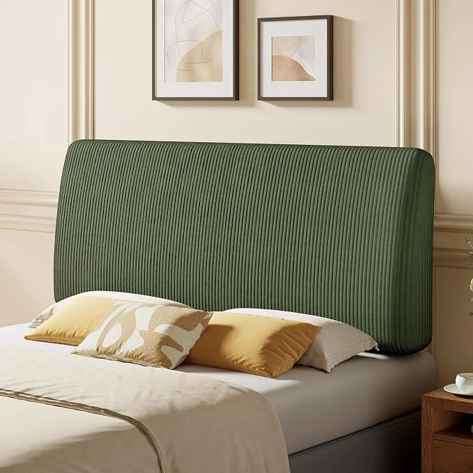 Luxury 4.7 quot Upholstered Headboard for Queen Size Bed Height Adjustable and Ergonomic Headboard Easy Assemble Sturdy and Durable Olive Green Reusable