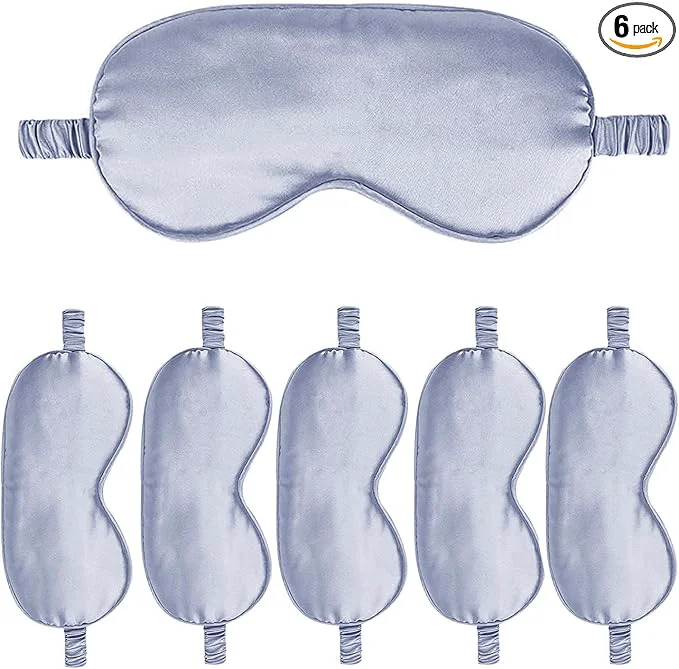 Stylish 6PACK Silk Sleep Mask Satin Eye Masks Blackout Silky Eyeshade Cover Soft Natural