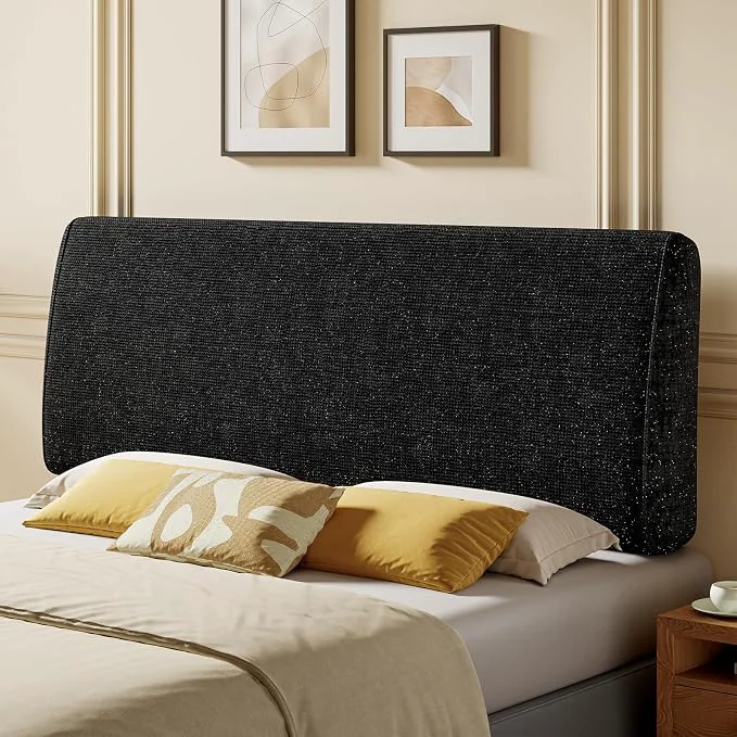 Superior 4.7 quot Upholstered Headboard for Queen Size Bed Height Adjustable and Ergonomic Headboard Easy Assemble Sturdy and Durable Starry Night Black Solid
