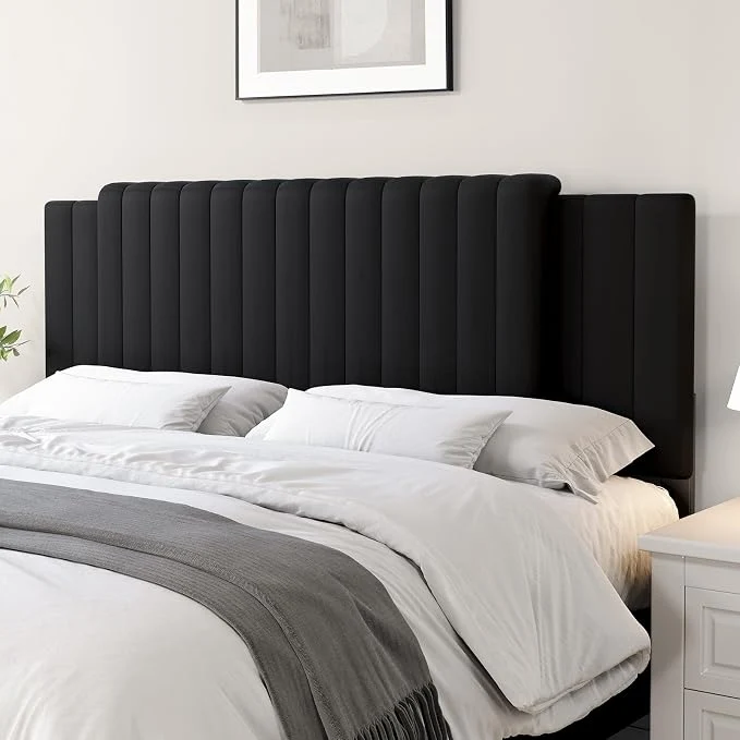Exclusive Upholstered Tufted Velvet Headboard 3 in 1 Headboard for Full Queen King Size Bed Height amp Width Adjustable Head Board Attach Frame Study amp Comfortable I for Bedroom Dorm Guest Room Black Proven