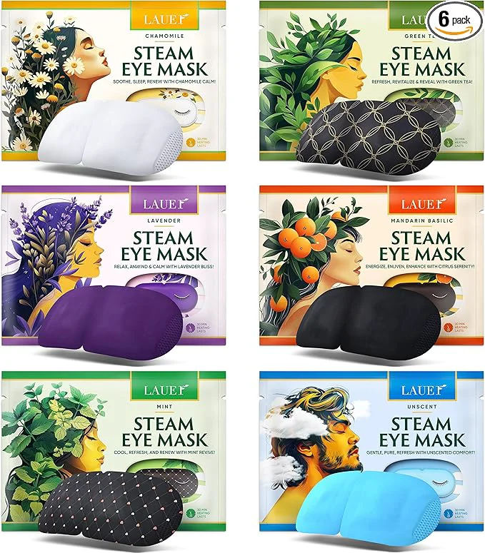 Classic Heated Eye Steam Mask Dry Eyes Self Warm Compress Dark Circles Puffiness Set of Fine Crafted