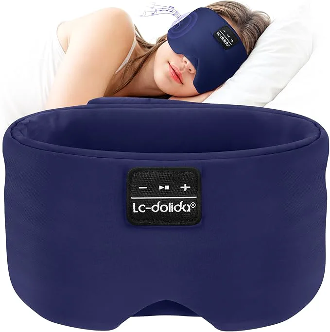 Fine Crafted LC-dolida Sleep Mask with Bluetooth Headphones Ice Silk Sleep Headphones with Exclusive