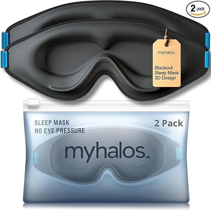 Premium Material MyHalos® Sleep Mask – 3D Blackout Eye Mask Practical