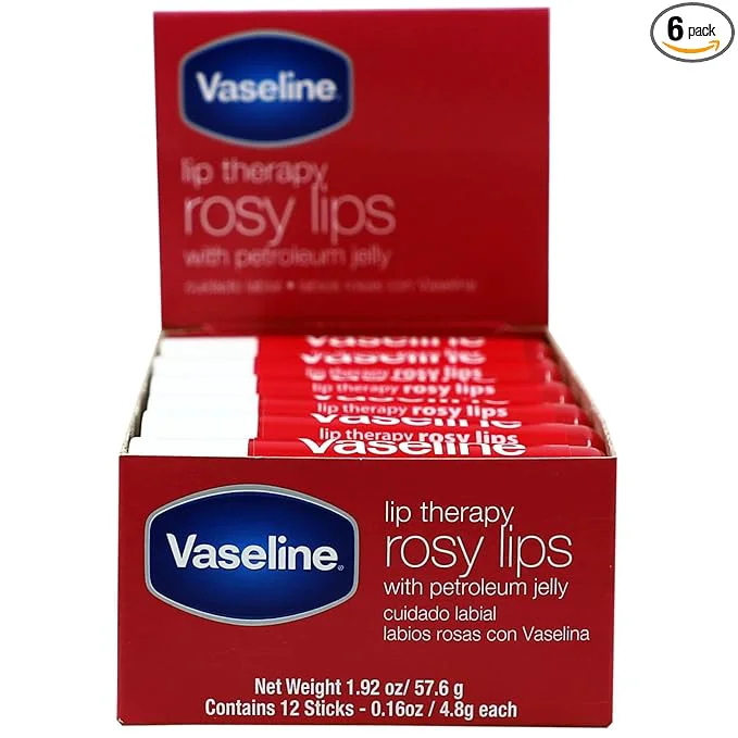 Modern Vaseline Lip Rosy Fast-Acting Nourishment or Damaged Lips Lip Balm 12 Sticks Efficient