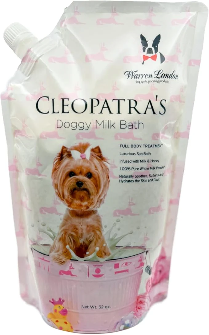 Clean Warren London Cleopatra’s Doggy Milk Bath 32oz Luxurious Dog Shampoo and Relaxed