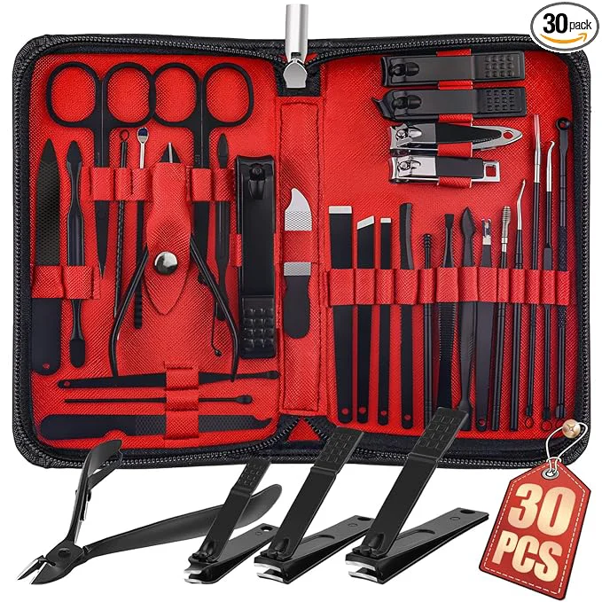 Enhanced WOAMA 30-Piece Manicure Set Pedicure Kit Professional Nail Clipper Set Exclusive