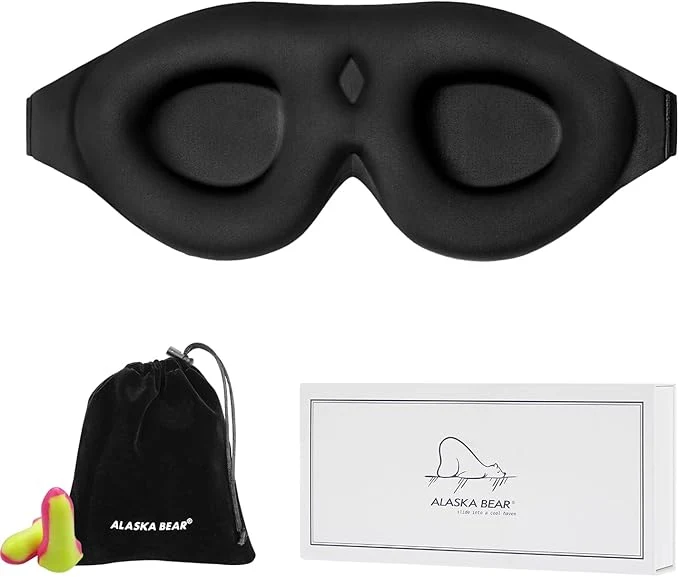 Excellent ALASKA BEAR Sleep Mask Memory Foam Contoured Eye Cups User-Friendly