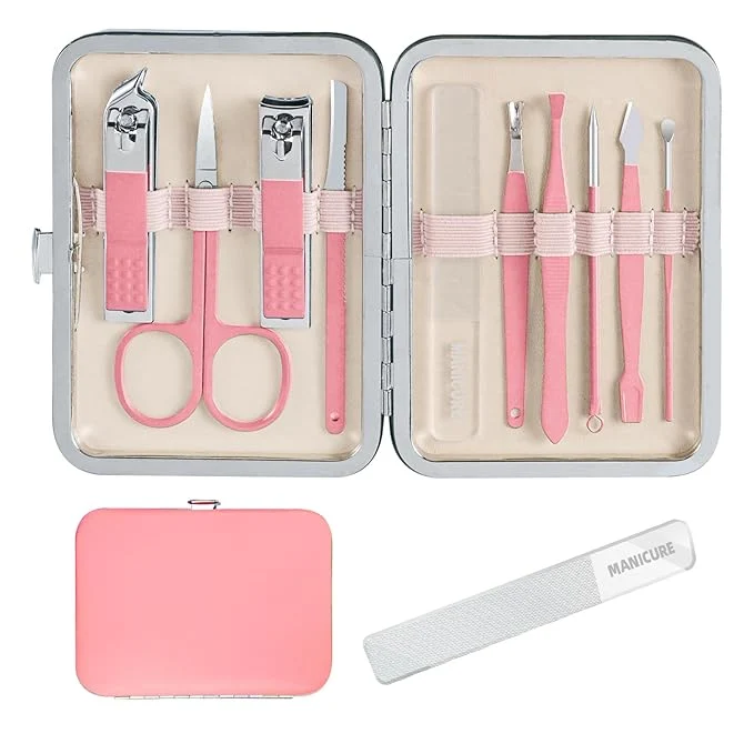 Original 10 in 1 Manicure kit for Women Professional Pink Nail kit Nail Care kit and Next-Generation