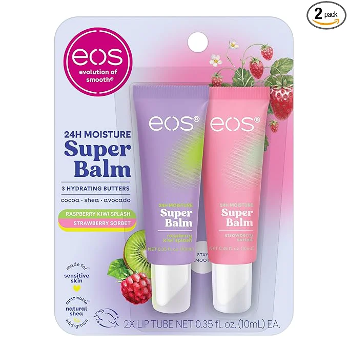 Contemporary eos 24H Moisture Super Balm- Raspberry Kiwi Splash Strawberry Sorbet Proven