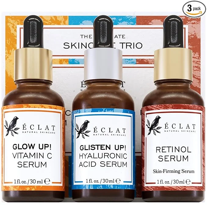 Relaxed Eclat Skincare Face Serum Set – Vitamin C Hyaluronic Acid High-Grade