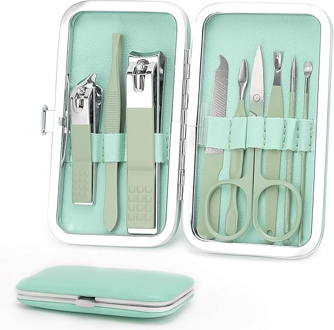 Authentic Manicure Set Personal Care Nail Clipper Kit-9 Pieces Pedicure Set Grooming Kit Specialty