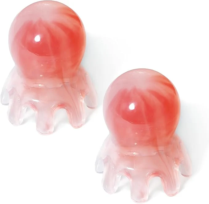 Elite 2 Pack Octopus Head Massager Comb Stress Relief Point Massage Comb Head Massage Natural